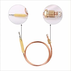 Low Pressure LPG Propane Gas Fireplace Fire Pit Flame Failure Safety Control Valve Kit with Thermocouple and Knob Switch, 3/8" Flare Inlet & Outlet, Fits for Gas Grill, Heater, Fire Pit, Fireplace