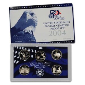 2004 s us proof set 5 pcs in original packaging from mint state quarters proof