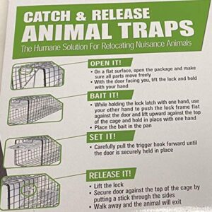 FPS Heavy Duty Live Trap with Bait Safely Relocate Unwanted Animals Size 12 High x 10 Wide x 32 Long Free Bag of Raccoon Bait