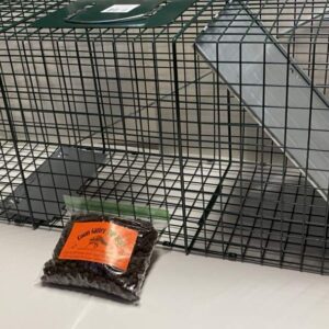 FPS Heavy Duty Live Trap with Bait Safely Relocate Unwanted Animals Size 12 High x 10 Wide x 32 Long Free Bag of Raccoon Bait