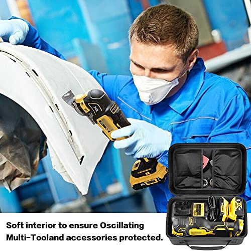 Case Compatible with DEWALT 20V MAX XR Oscillating Multi-Tool DCS354B/ DCS356B, Large Carrying Storage Box Fits for DEWALT 20V MAX XR Battery & Charger,Blades,Sanding Pads and Accessories (Box Only)