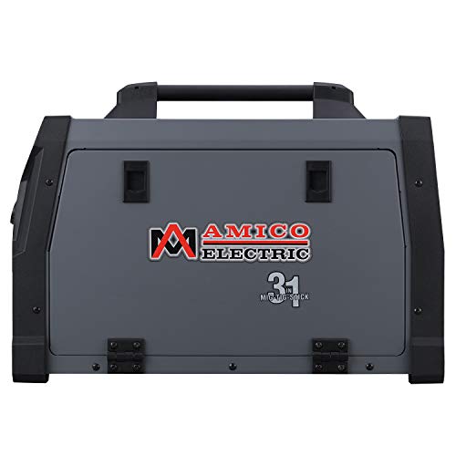 AmicoPower AMICO MTS-185, 185-Amp MIG MAG Flux-cored Lift-TIG Stick Arc DC Inverter Welder, 100-250V Dual Voltage, Compatible Spool Gun: SPG15180, Grey, Full Size