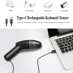 HONKYOB Keyboard Vacuum Cleaner Mini Vacuum Cleaner Rechargeable Cordless Vacuum Desk Vacuum Cleaner Computer Vacuum Cleaners with LED Light for Cleaning Dust,Hair,Crumbs,Car, Sewing Machine (H0431)