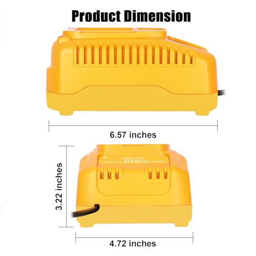 KUNLUN DC9310 18-Volt XRP Fast Charger Replacement Compatible for De Walt 18V Battery Charger DW9116 for 7.2V-18V NiCD/NiMH Batteries DC9096 DC9098 DC9099(NOT for Li-ion Battery)