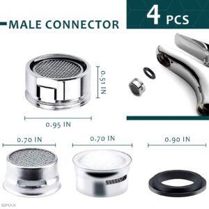 4Pcs Bathroom Faucet Aerator Replacement - 15"/16" 24mm Kitchen Sink Faucet Aerator Bathroom Sink Faucet Attachment High Flow Faucet Aerator for Sink - Faucet Sprayer Attachment Sink Faucet Aerators