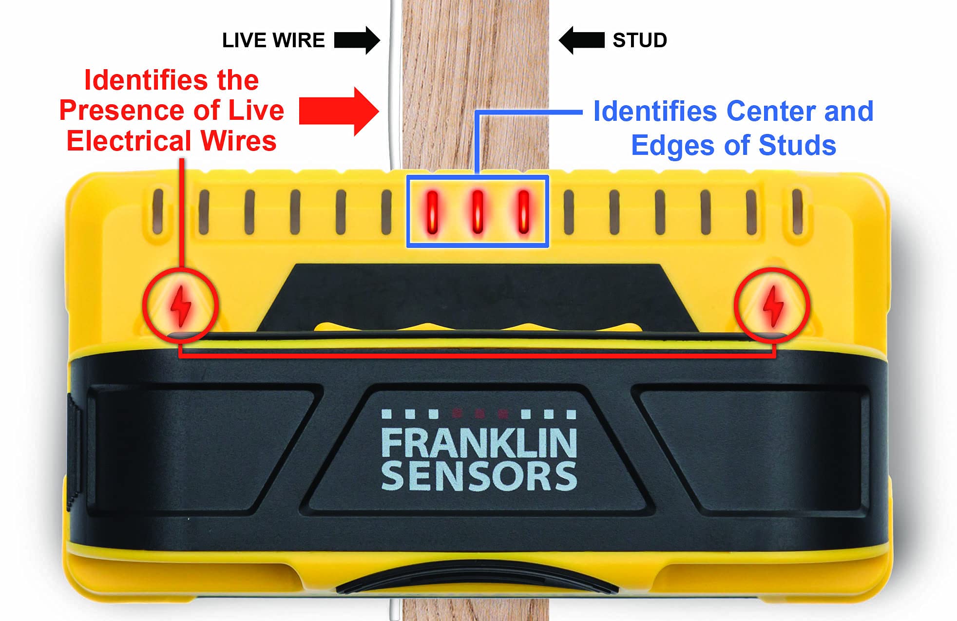 Franklin Sensors ProSensor M150 Stud Finder with 9-Sensors, Wood & Metal Stud Detector/Wall Scanner, Made in the USA