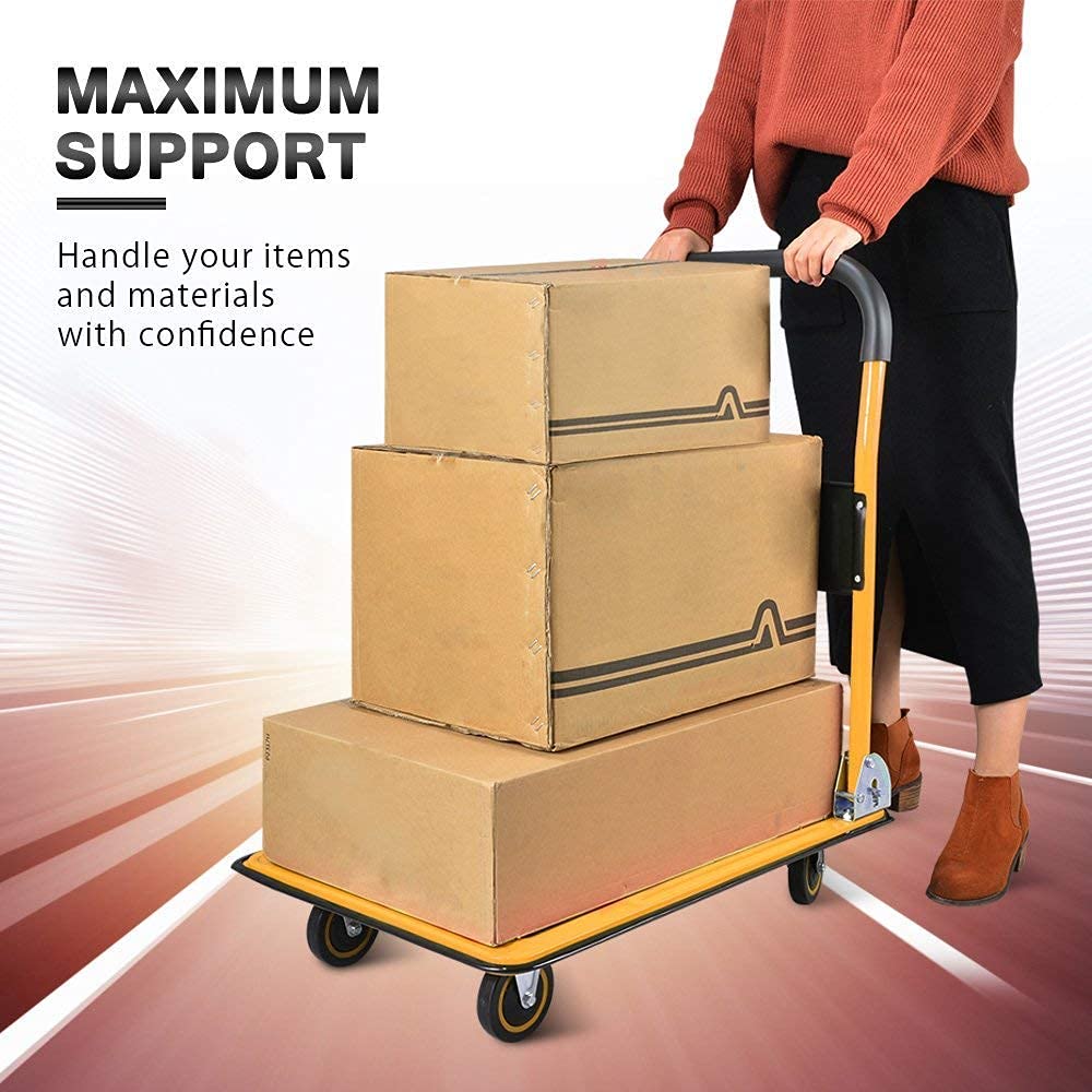 Wellmax Platform Cart 330lb Yellow and 660lb Red