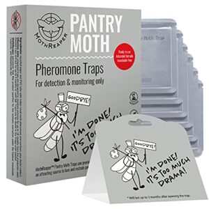 pantry moth traps 6-pack - pantry moth traps for food moths, pantry pest trap with pheromones prime for grain, flour, seed and meal moths - cupboard moth traps, pest and pantry moth pheromone trap