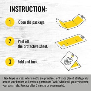 Pantry Moth Traps 6-Pack - Pantry Moth Traps for Food Moths, Pantry Pest Trap with Pheromones Prime for Grain, Flour, Seed and Meal Moths - Cupboard Moth Traps, Pest and Pantry Moth Pheromone Trap