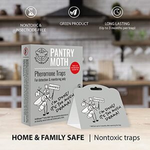 Pantry Moth Traps 6-Pack - Pantry Moth Traps for Food Moths, Pantry Pest Trap with Pheromones Prime for Grain, Flour, Seed and Meal Moths - Cupboard Moth Traps, Pest and Pantry Moth Pheromone Trap