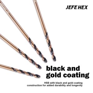 JEFE HEX 1/8" HSS Twist Drill Bit for Steel/Copper/Aluminum/Zinc Alloy/Wood/Plastics, General Purpose HSS Drill bit, 135 Degree Split Point, Ideal for DIY Projects and Home Maintenance. (6-Piece)