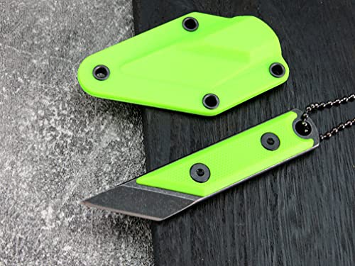 Ccanku C1146 Fixed Blade Knife,440C Blade G10 Handle EDC Tool Knife for Outdoor, Camping, Hiking, Fishing with kydex Sheath (Light Green)