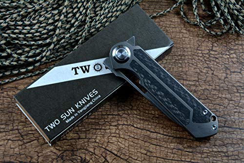 TWOSUN D2 Steel Folding Pocket Knife Flipper Tactical Hunting Outdoor TS226