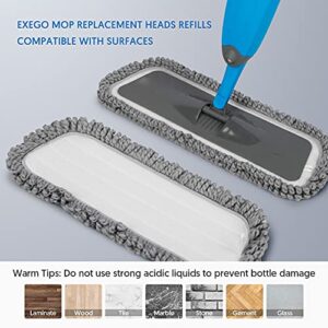 EXEGO Reusable Mop Pads Refills for Swiffer Power Mop Microfiber Mop Pads Refills Machine Washable Household Replacement Mop Pads Compatible with Swiffer Power Mop 13"-15" Spray Wet Mops, 4 Pack