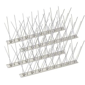 kky 12 pack bird spikes –13 inch anti-bird nails bird repellent metal stainless steel bird spikes for pigeon and other small birds(12.9 feet)…