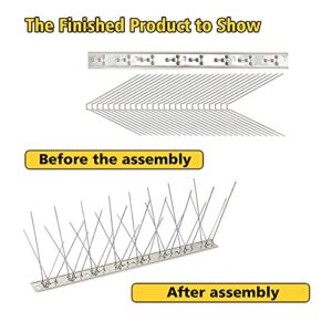 KKY 12 Pack Bird Spikes –13 inch Anti-Bird Nails Bird Repellent Metal Stainless Steel Bird Spikes for Pigeon and Other Small Birds(12.9 Feet)…