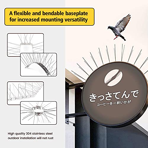 KKY 12 Pack Bird Spikes –13 inch Anti-Bird Nails Bird Repellent Metal Stainless Steel Bird Spikes for Pigeon and Other Small Birds(12.9 Feet)…