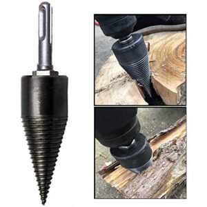 4PCS Wood Splitter Drill Bit, 32mm/42mm Splitting Wood Cone Drill Bit Screw Cone Driver-Log Splitter Firewood Machine Drill for Household Electric Drill (32MM)