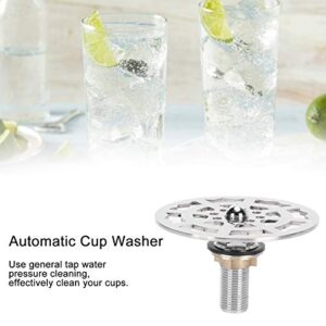 Bar Glass Rinser Faucet Head Stainless Steel Automatic Cup Washer Cleaner Accessory Bar Glass Rinser for Bar Restaurant Hotel Cafe Kitchen Sinks Silver