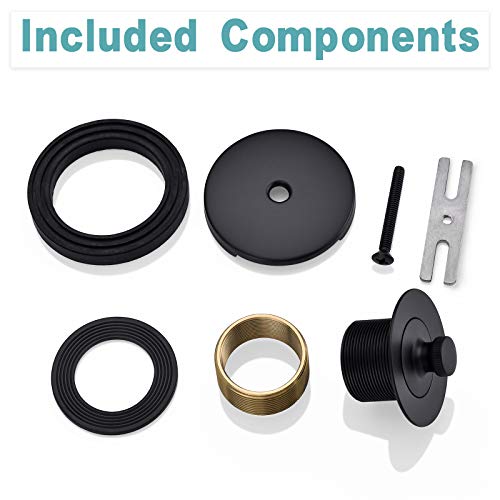 BESTILL Bathtub Drain Kit and Overflow Faceplate, Matte Black