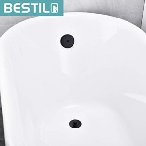 BESTILL Bathtub Drain Kit and Overflow Faceplate, Matte Black