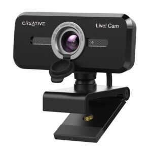 Creative Live! Cam Sync 1080p V2 Full HD Wide-Angle USB Webcam with Auto Mute and Noise Cancellation for Video Calls, Improved Dual Built-in Mic, Privacy Lens Cap, Universal Tripod Mount…