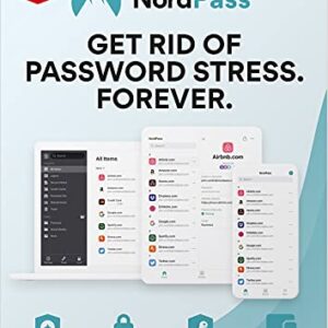 NordPass 1-Year Premium Password Manager Subscription for Unlimited Devices - Password Manager Software with Top-Tier Encryption, Data Breach Scanner, Secure Password Sharing [Physical box]