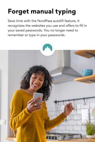 NordPass 1-Year Premium Password Manager Subscription for Unlimited Devices - Password Manager Software with Top-Tier Encryption, Data Breach Scanner, Secure Password Sharing [Physical box]