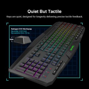 Redragon S101 Wireless Gaming Keyboard and Mouse Combo, RGB LED Backlit Keyboard, and Red Illuminated Mouse for Windows PC Gamer