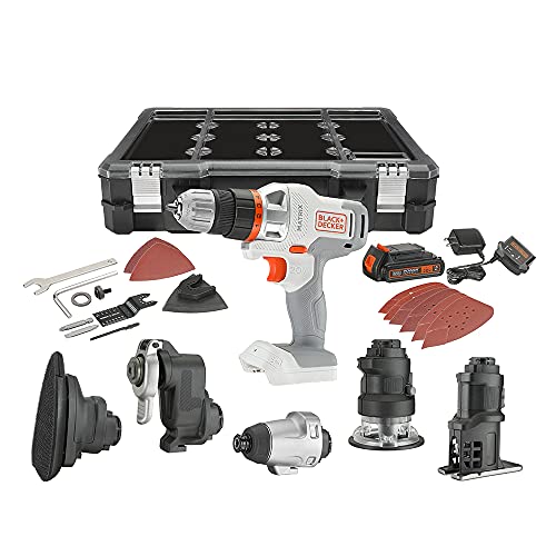 BLACK+DECKER 20V MAX MATRIX Cordless Combo Kit, 6-Tool, White and Orange (BDCDMT1206KITWC)