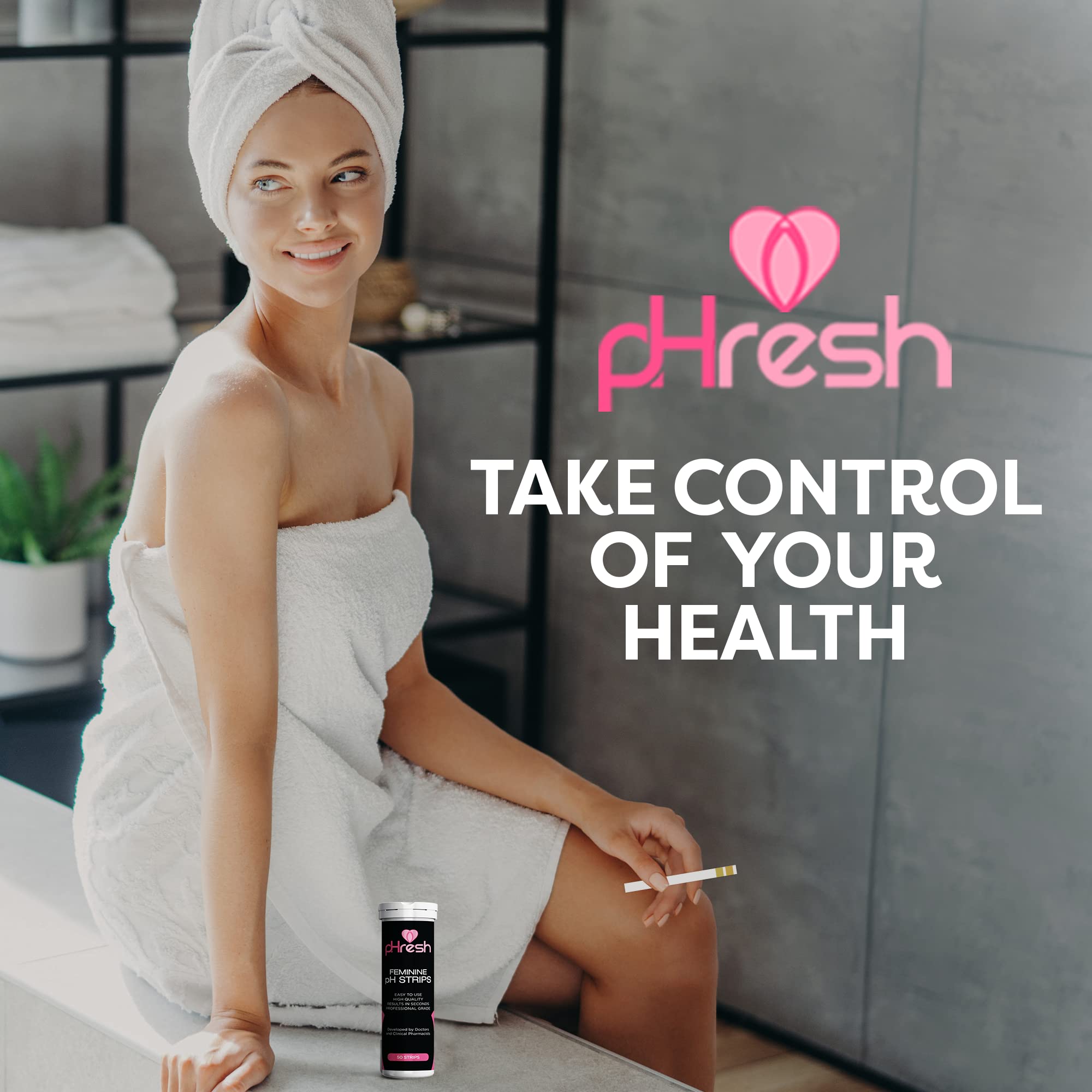 pHresh Vaginal pH Test Strips for Women - Measures Acidity, Alkalinity and pH Balance for Women - pH Strips for Bacterial Vaginosis Treatment & Vaginal Health Monitoring - Quick & Accurate Results