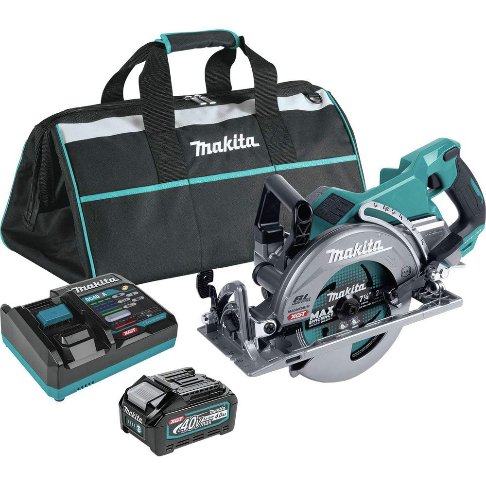 Makita 40V Max XGT Brushless Lithium-Ion 7-1/4-Inch Cordless Rear Handle Circular Saw Kit (4 Ah)