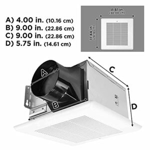 QuFresh Ultra Quiet Bathroom Ventilation Fan (80 CFM Quiet Operation)