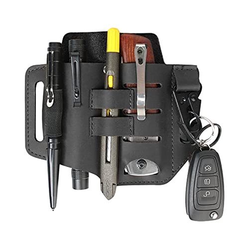 APEBAZY EDC Multitool Leather Sheath for Belt Pocket Organizers Tools Leather Knife Sheaths