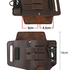 APEBAZY EDC Multitool Leather Sheath for Belt Pocket Organizers Tools Leather Knife Sheaths