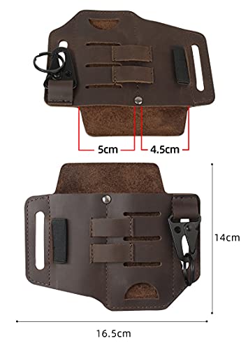 APEBAZY EDC Multitool Leather Sheath for Belt Pocket Organizers Tools Leather Knife Sheaths