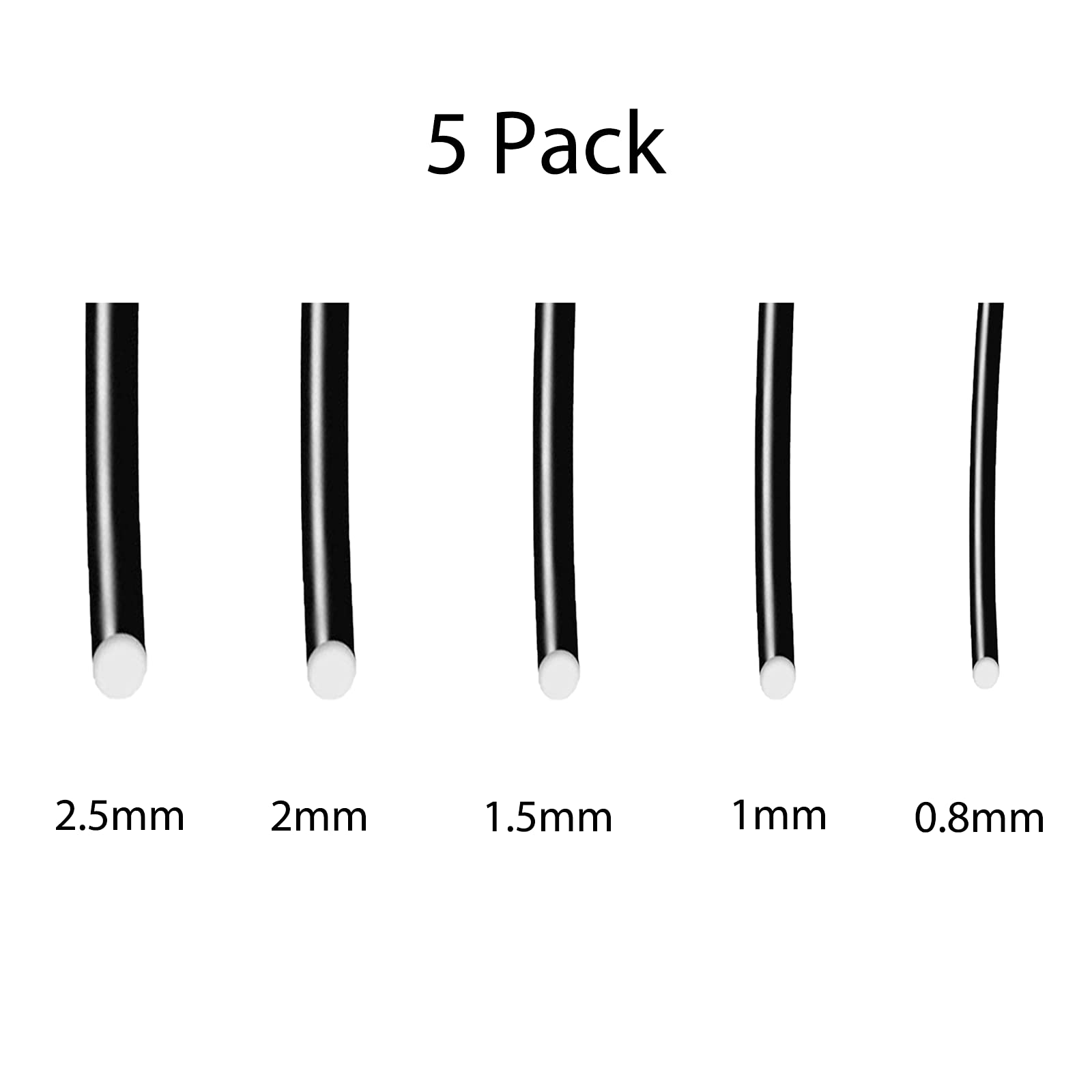 NA 5 Rolls Bonsai Wires and Bonsai Tool Kit, 5-Size Starter Set - 0.8mm,1mm,1.5mm,2mm,2.5mm(16 feet Each) with Wire Cutter Aluminum Wire for Shaping Styling Indoor Bonsai Trees (Black)