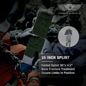 EVERLIT Survival 36 Inch Splint - Lightweight Reusable Combat Splint, Waterproof First Aid Medical Tactical Field Splint For Bone Fracture Treatment (36" Folded)
