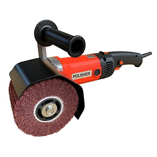 1400W Burnishing Polishing Machine 110V Wheel Polisher Sander Wire Drawing Machine Electric Sander Polisher for Metal Stainless Steel Plastic Wood Polishing with One Wheel Auxiliary Handle