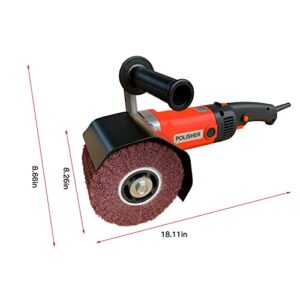 1400W Burnishing Polishing Machine 110V Wheel Polisher Sander Wire Drawing Machine Electric Sander Polisher for Metal Stainless Steel Plastic Wood Polishing with One Wheel Auxiliary Handle