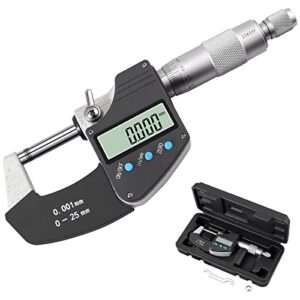 autoutlet 0-25mm precision digital micrometer electronic micrometer caliper with 0.001mm resolution and lcd display for accurate measurements