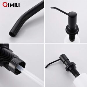 GIMILI Spring Kitchen Sink Faucet with Soap Dispenser Matte Black&Brushed Nickel