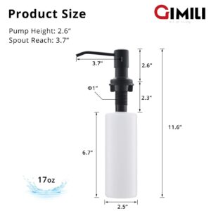 GIMILI Spring Kitchen Sink Faucet with Soap Dispenser Matte Black&Brushed Nickel