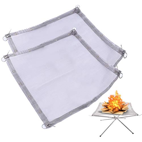 OutyFun 22inch Fire Pit Mesh, Replacement Fire Mesh for Portable Fire Pit, for The Same 22-inch Product on The Market（Two meshes）