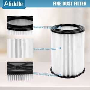 VF4000 Replacement Cartridge Filter for ridged 72947 Wet Dry Vac 5 to 20-Gallon 6-9 Gal husky Compatible with RV2400A RV2600B WD5500 WD0671，2 Pack