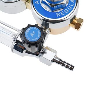 Argon Regulator CO2 Regulator Gas Welder Welding Regulator with Flowmeter 0-25 L/MIN and 0-25 MPA Pressure Gauge CGA580 Inlet Connection for TIG Welder MIG Welding