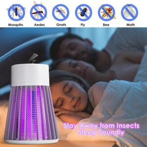 Bug Zapper Effective Attractant Insect Fly Pest Trap White Electric Mosquito Zappers Killer,Insect Fly Trap for Backyard,Patio, Electronic UV Lamp for Outdoor and Indoor Patio