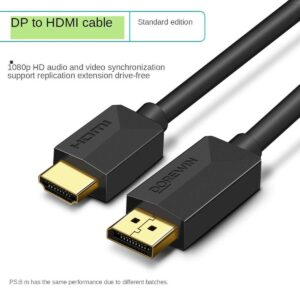 Sheng Jie Dp to Hdmi Adapter Displayport Interface Hd Cable Desktop Computer Host Graphics Card Converter to Monitor Video Cable Adapter Cable 4k60hz Male to Female