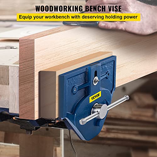 VEVOR Woodworking Vise, 9 Inch Woodworking Bench Vise Heavy-Duty Cast Iron Wood Working Vise, Quick Release Woodworker's Vise 10" Jaw Opening, Front Screw Vise for Woodworking, Cutting, and Drilling