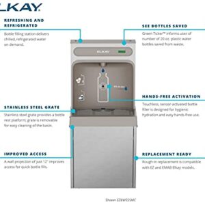 Elkay EZH2O Refrigerated Surface Mount Bottle Filling Station, Non-Filtered, 8GPH, Stainless Steel